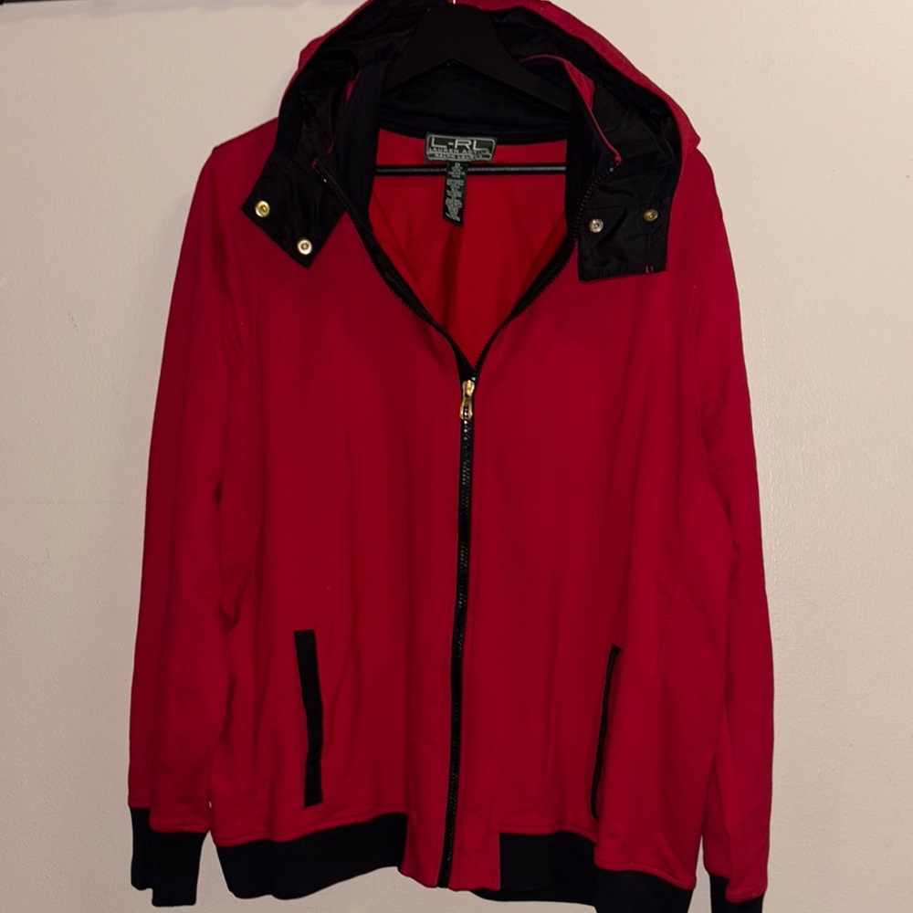 Polo by Ralph Lauren Red and Black Zip Up Sweater